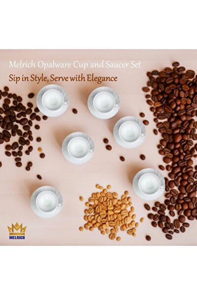 Melrich 50 Piece Opal ware Dinnerware Set Microwave and Dishwasher safe