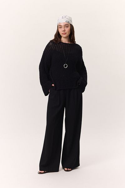 Manuka Black Knitwear Sweater, Elephant Sprouted