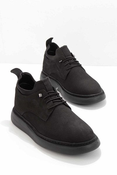 Bambi Μαύρα Nubuck Γνήσιο Δέρμα Ανδρικά Παπούτσια Casual E 01401080001