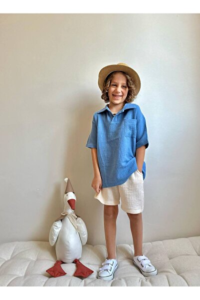 babymoon kids SET PANTALONI SCURȚI DIN MUSELINĂ PENTRU BĂIEȚI