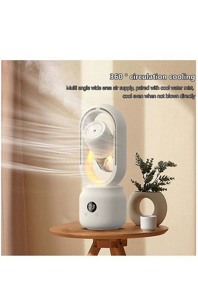 COOYA Bladeless Desk Fan, 3 Speed Adjustment, Touch Control, Easy to Clean, Suitable for Office, Living