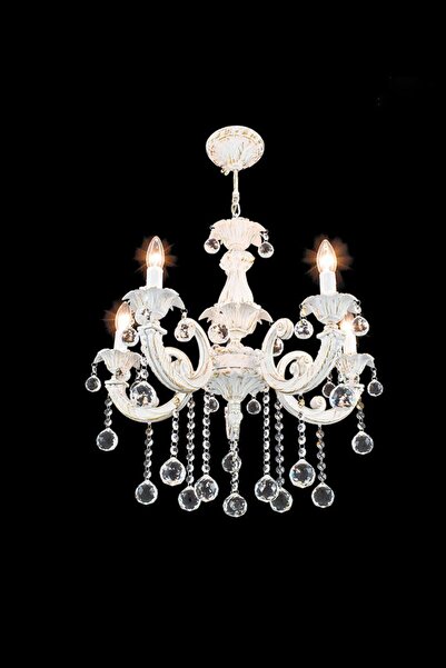 Sedef 5'li Beyaz Metal E14 Duy Kollu Avize