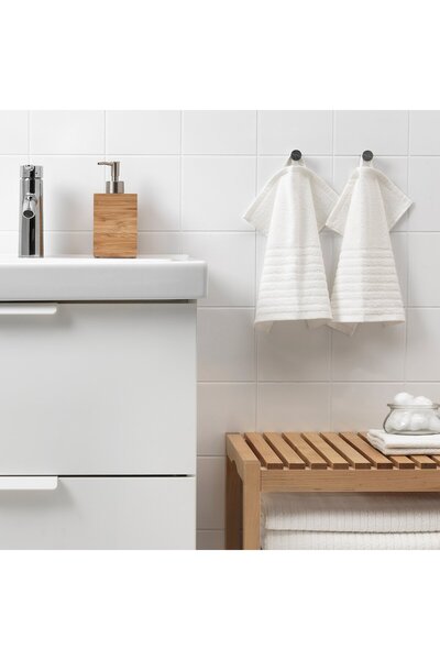IKEA VÅGSJÖN Washcloth, White, 30x30 cm / 4 Pack – Soft & Absorbent 100% Cotton, Machine Washable