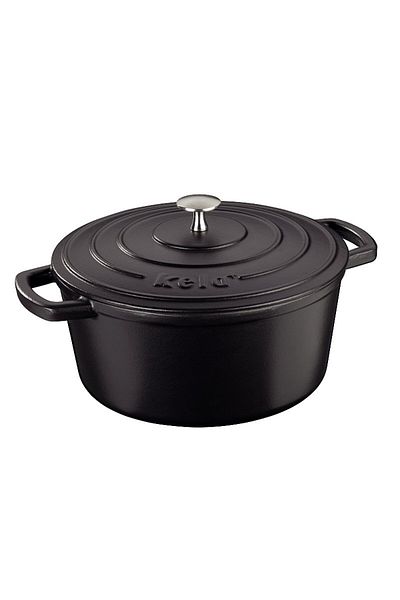KELA Keck Lang Cast iron baking tray with lid CALIDO 26 cm black