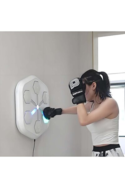 Two Two Beyaz Onepunch Yeni Nesil Music Boxing V3-boks Makinası-duvara Monte,-elektronik Boks-türkçe Program