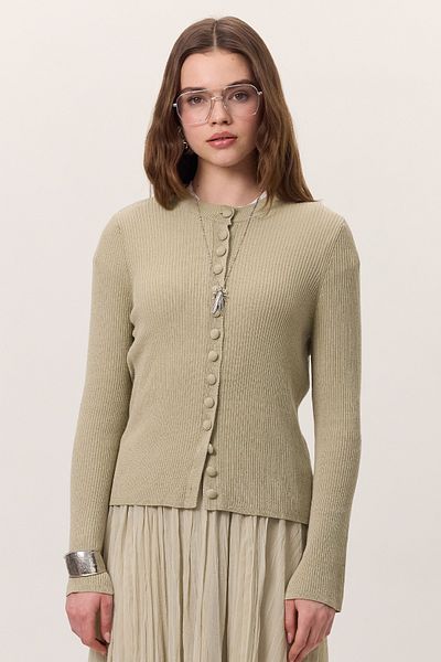 Manuka TRICO CU BUTON MIC CARDIGAN VERDE