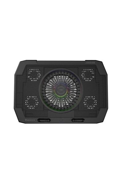 Genesis Cooler laptop, Genesis, Oxid 850, 5 ventilatoare, Lumina LED, Negru
