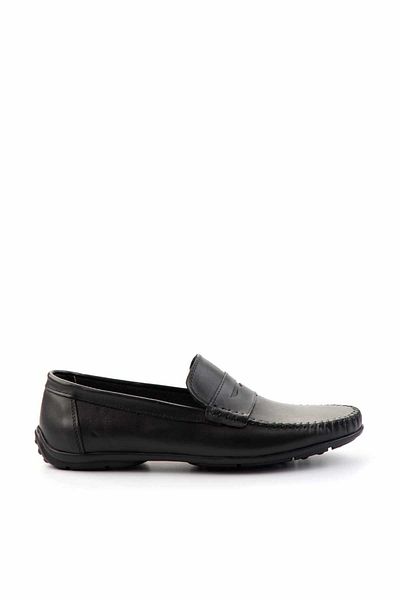 Bambi Black Leather Men's Loafer Shoes E 01439100203