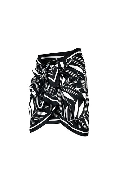 Bolder Coral Leaf Pattern Black/White Pareo (Does Not Show through) 50*145 cm