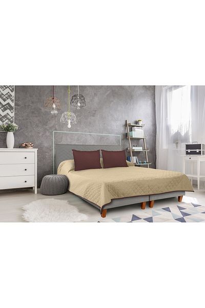 ALCAM Double Face Duvet Cover, 210 X 220 Cm 100% Microfiber, Chocolate/cream