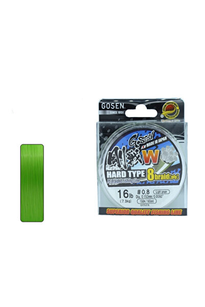 GOSEN W8 نوع صلب PE 8 خيط دوار منسوج 150mt أخضر فاتح