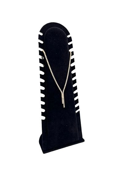 MeGass Dekor Domestic Production Riyadh Model Suede Fabric Black Color 31/11 cm Standing Necklace-Anklet Display Stand