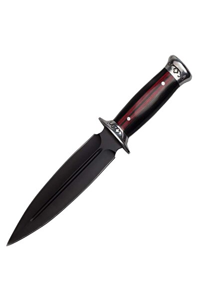 Depox Lovecký nůž IdeallStore, čepel Widow Blade, 30 cm, černý, včetně pouzdra.