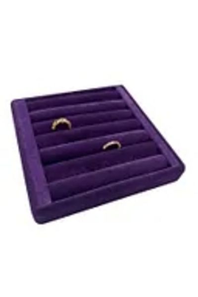 MeGass Dekor Domestic Production Suede Fabric Purple Color 15 cm / 15 cm Ring Display Stand
