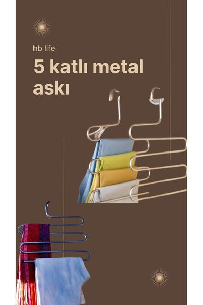 HB LİFE Metal 5 Katlı Askı Dolabı – Pantolon, Şal ve Gömlek Düzenleyici | Az ...