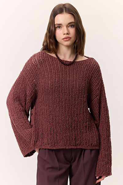 Manuka Netted Knitted Knitted Sweater Rosebud