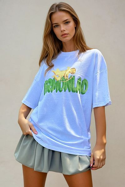 VAGGON Λευκό Crew Neck Eros εμπριμέ μπλουζάκια Unisez Prmx12326