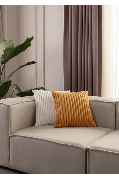 Markaev Κάλυμμα μαξιλαριού ριχτάρι 2 τεμαχίων Stripe Furr