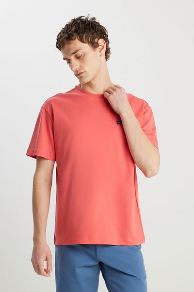 WRANGLER Μπλουζάκι Regular Fit Regular Cut Crew Neck 100% βαμβακερό πορτοκαλί μπλουζάκι