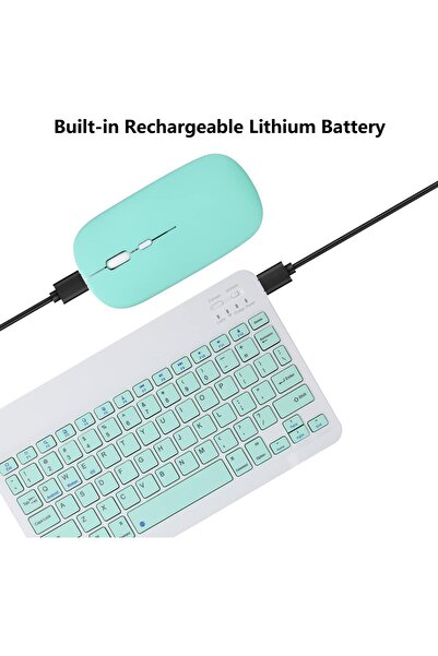 AWH مجموعة لوحة مفاتيح وماوس بلوتوث، مجموعة لاسلكية رفيعة للأجهزة - ألوان متنوعة