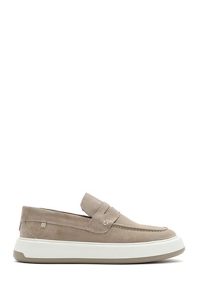 Derimod Men's Beige Suede Leather Casual Loafer 25Sfd 707310