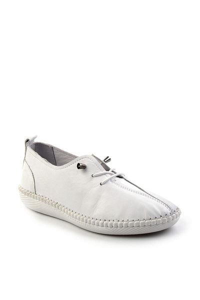 Bambi Pantofi casual de damă din piele albă K01143012003