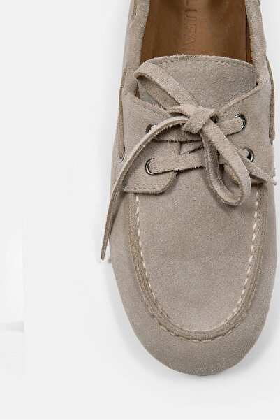 NILUFARR Miuccia Bej Seüt Hakiki Deri Kadın Loafer