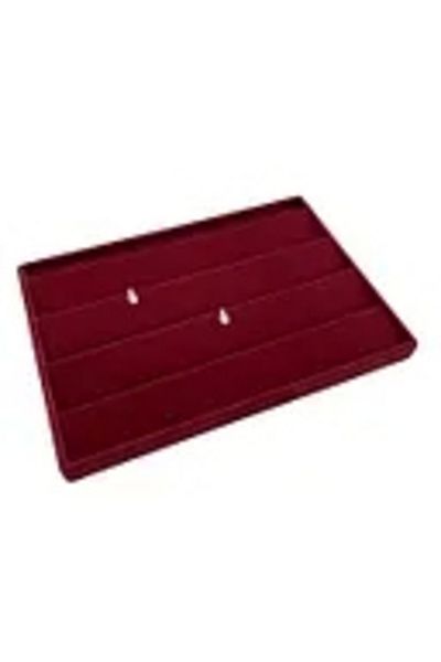 MeGass Dekor Domestic Production Algeria Model Suede Fabric Burgundy Color 34/24 cm Gradual Drawer Earring Stand