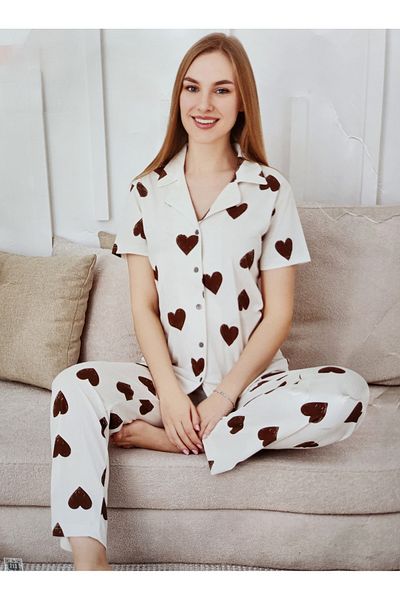 Mirano Shirt Collar Front Buttoned Women's Pajama Set 6800