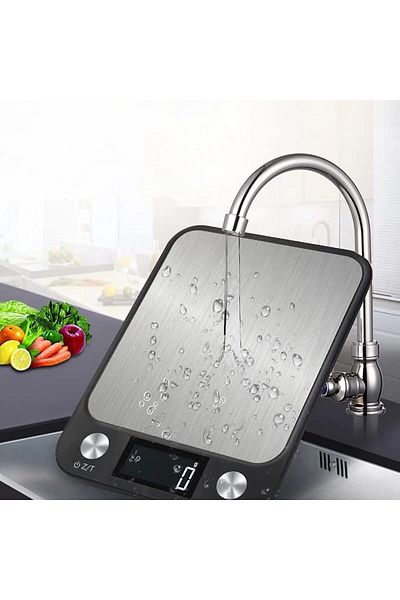 COOYA Kitchen Electronic Scale, High-Precision Household, 10kg/1g LCD Stainless Steel Waterproof