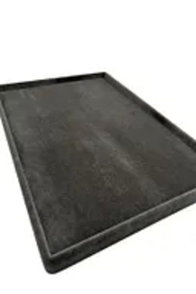 MeGass Dekor Domestic Production Suede Fabric Smoked Color 34/24 cm Jewelry Serving Presentation Table