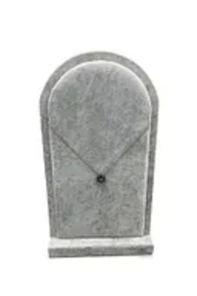 MeGass Dekor Domestic Production Batum Model Suede Fabric Grey Color 26/15 cm Standing Necklace Display Stand