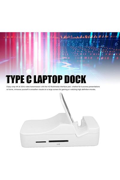 COOYA 4K Type C Docking Station, 3 USB 3.1 Ports, PD Fast Charging, and Memory Card Slots