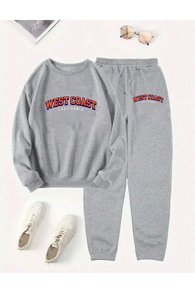 RPT MODA Oversized West Coast Printed Detail Cycling Collar Double Team Tracksuit