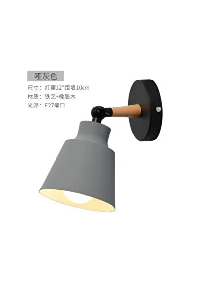 Choice مصباح حائط لغرفة النوم باللون الرمادي بدون لمبة، مصنوع من الخشب الصلب،...