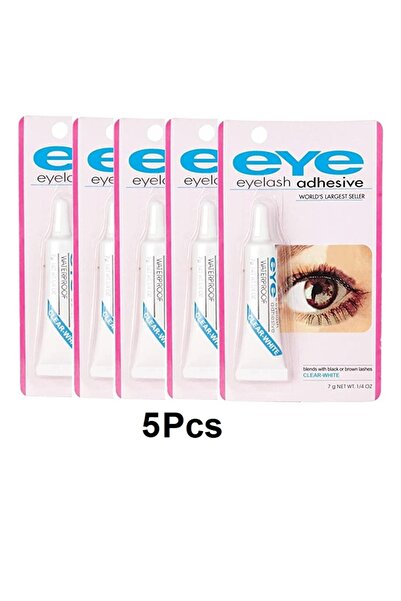 Eye آي 5 قطع لاصق رموش مقاوم للماء شفاف/أبيض