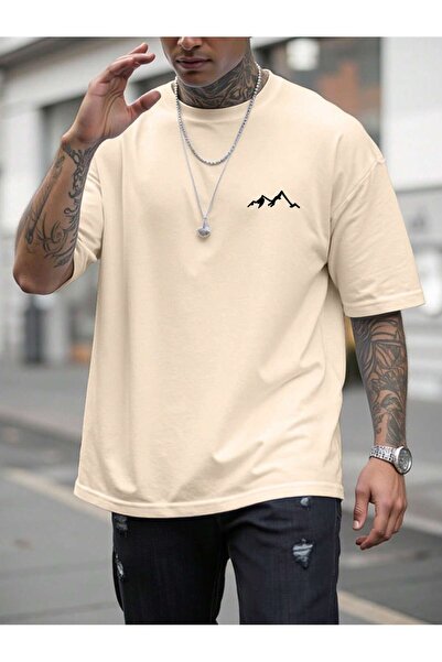 EVIus Bărbați, Femei, Minimalist Mountain cu imprimeu , supradimensionat tric...
