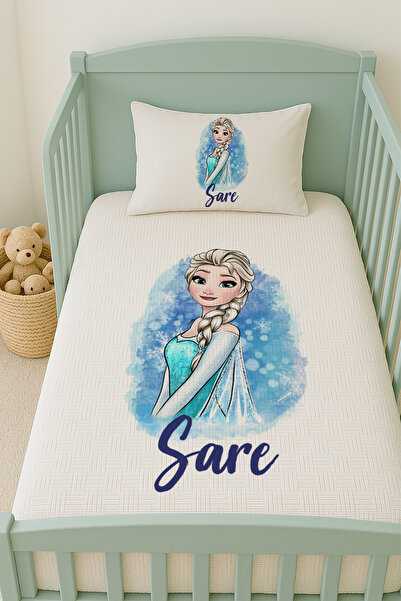 Lilabio %100 Pamuk İsme Özel İsimli 100x150 cm Pike Seti Prenses Elsa