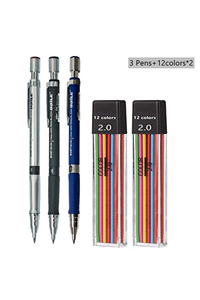 Choice1 مجموعة أقلام رصاص ملونة B مجموعة أقلام رصاص ميكانيكية 2.0 مم مع عبوة ...