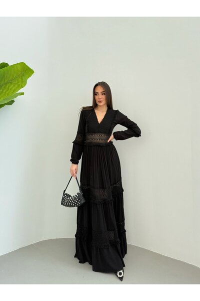 Miasista Bel Dantel Detay Maxi Elbise