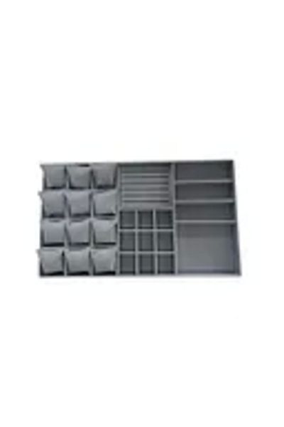 MeGass Dekor Domestic Production Special Order 60/35 cm Suede Coated Gray Color Drawer Jewelry Organizer