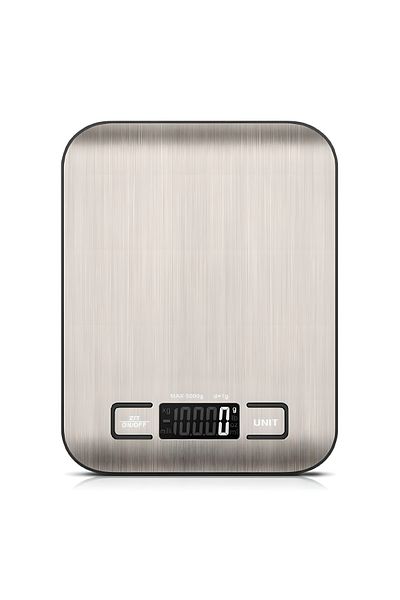 COOYA Digital Food Scale, Measures in Grams and Ounces for Cooking and Baking, Stainless Surface