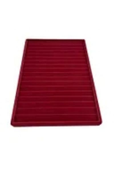 MeGass Dekor Domestic Production Madrid Model Suede Fabric Burgundy Color 34/24 cm Stepped Drawer Bracelet-Necklace Tray