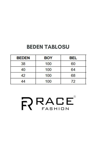 RACE FASHİON Fusta cu talie elastică plisată din șifon RC4004