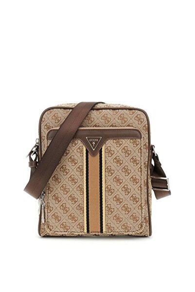Guess MILANO TOP ZIP XBDY W FRT PCKT Чоловіча бежева/коричнева сумка через плече HMMISTP5160-BBO