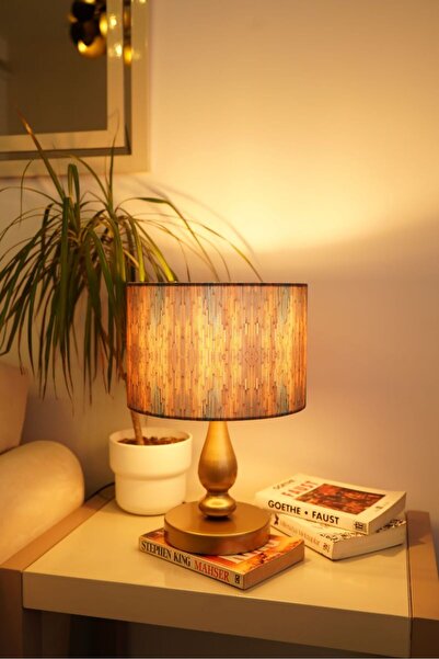 retro home design Eskitme Ayaklı Kibrit Detaylı Silindir Masa Lambası Dekorat...