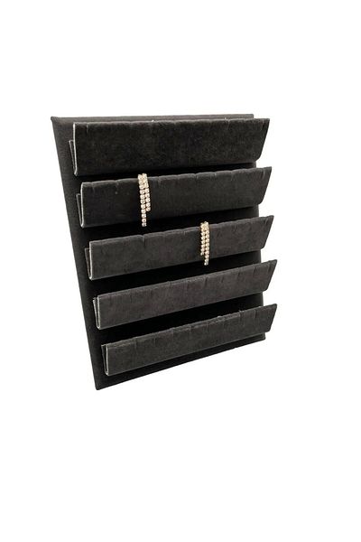 MeGass Dekor Domestic Production Suede Fabric 20/16 cm Smoke Color Standing Earring Stand