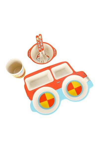 HALAMODO 5-Piece Car Shaped Dinnerware Set