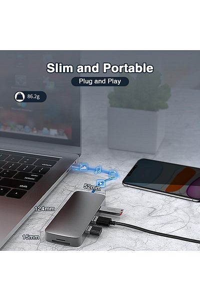 COOYA 10 in 1 USB C to HDMI 4K Adapter, with VGA, PD Charging Port, Gigabit Ethernet Port, SD Card Reader