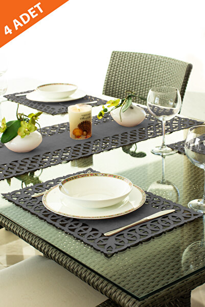 Deriver Moonlight Suni Deri 4'lü Amerikan Servisi Seti - Mint - 33x46 cm - Supla